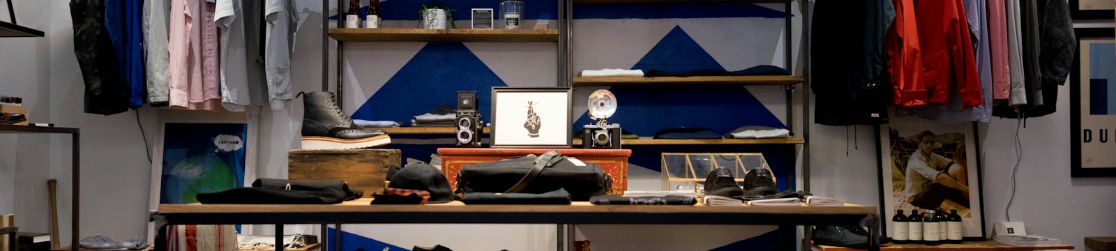 A refined boutique interior in the Noir wardrobe theme